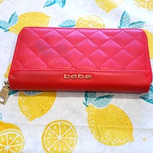 Bebe Red Quilted Wallet